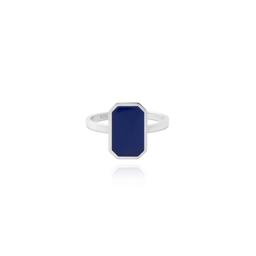 Navy Colored Octagon Ring