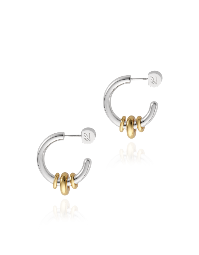 two-toned hoop earrings